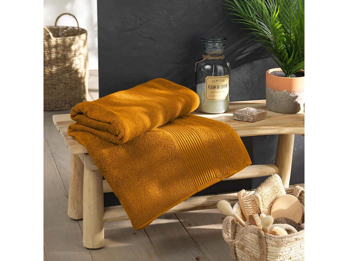 Drap de Bain "Tendresse" 90x150cm Jaune Curry