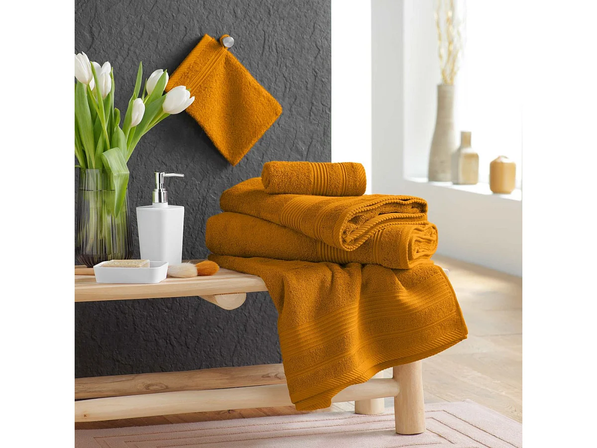 Drap de Bain "Tendresse" 90x150cm Jaune Curry