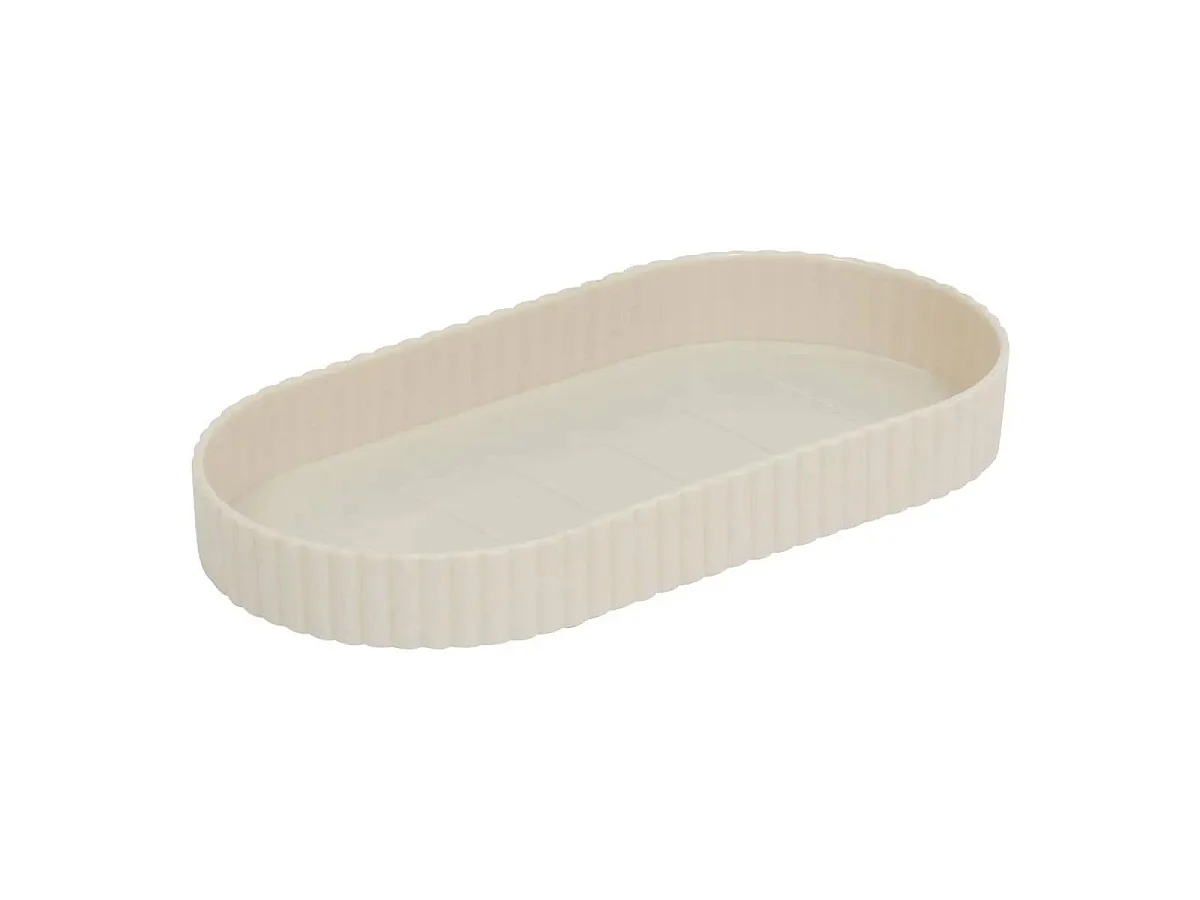 Lot de 3 Accessoires de Salle de Bain "Mily" 17cm Beige