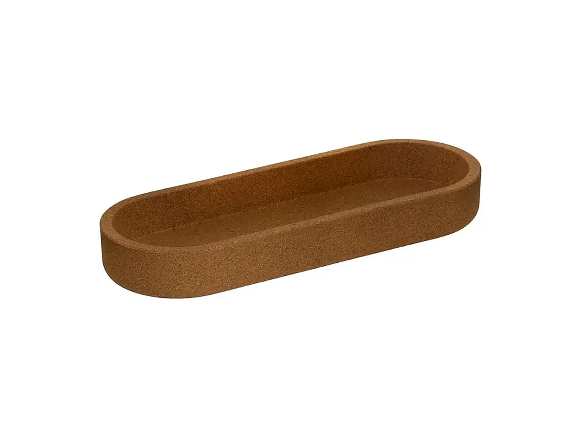 Lot de 4 Pots Avec Plateau "Liège" 26cm Marron