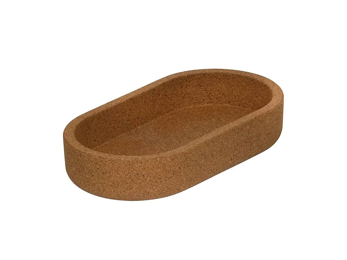Lot de 2 Pots Avec Plateau "Liège" 17cm Marron