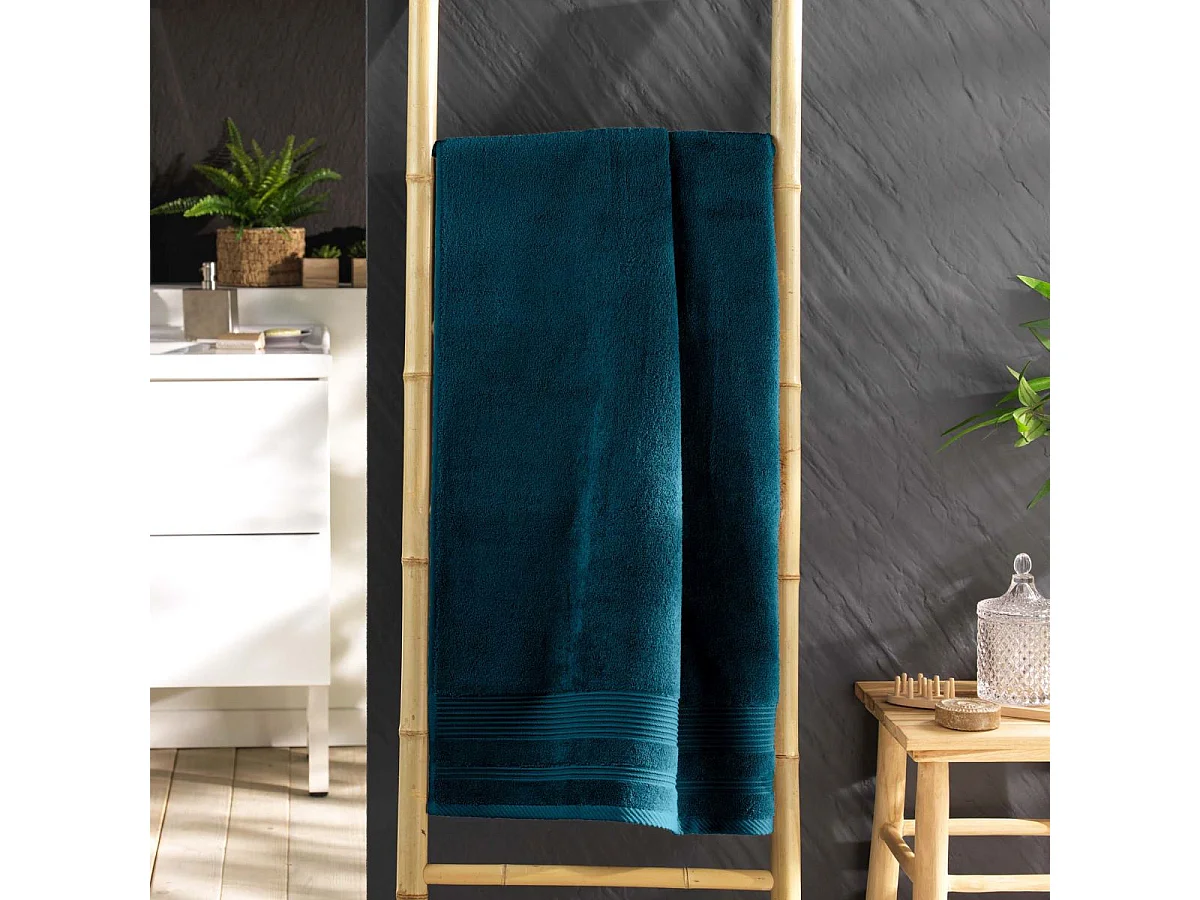 Drap de Douche "Tendresse" 70x130cm Bleu Indigo