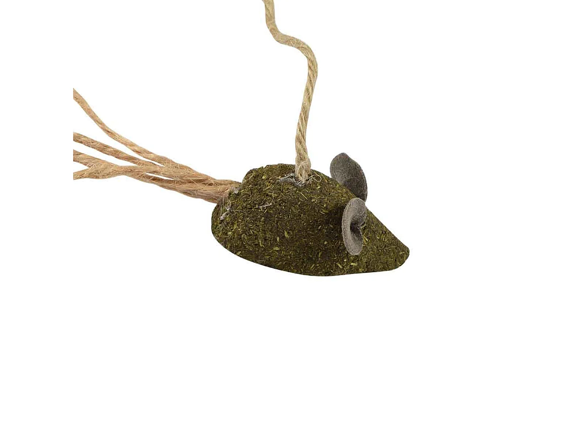 Canne à Pêche pour Chat "Souris" 25cm Naturel