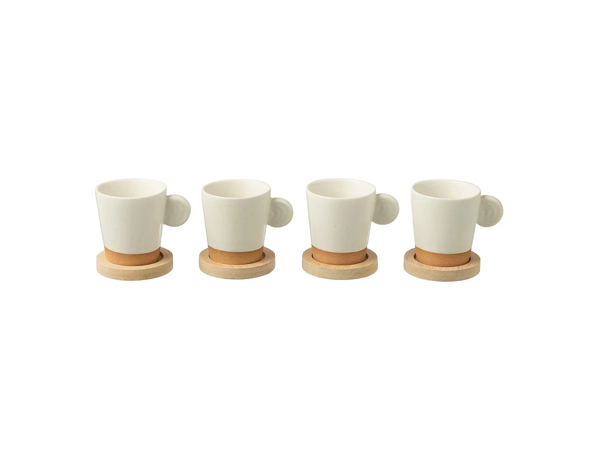 Lot de 4 Tasses à Café "Avery" 7,5cl Blanc