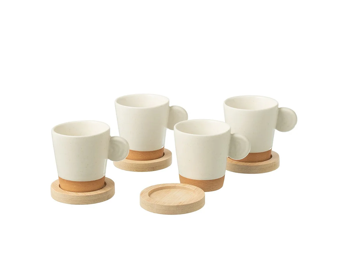 Lot de 4 Tasses à Café "Avery" 7,5cl Blanc