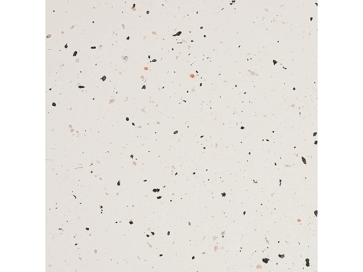Table basse ronde en fibre d'argile blanche et aspect terrazzo - FIBRALYS