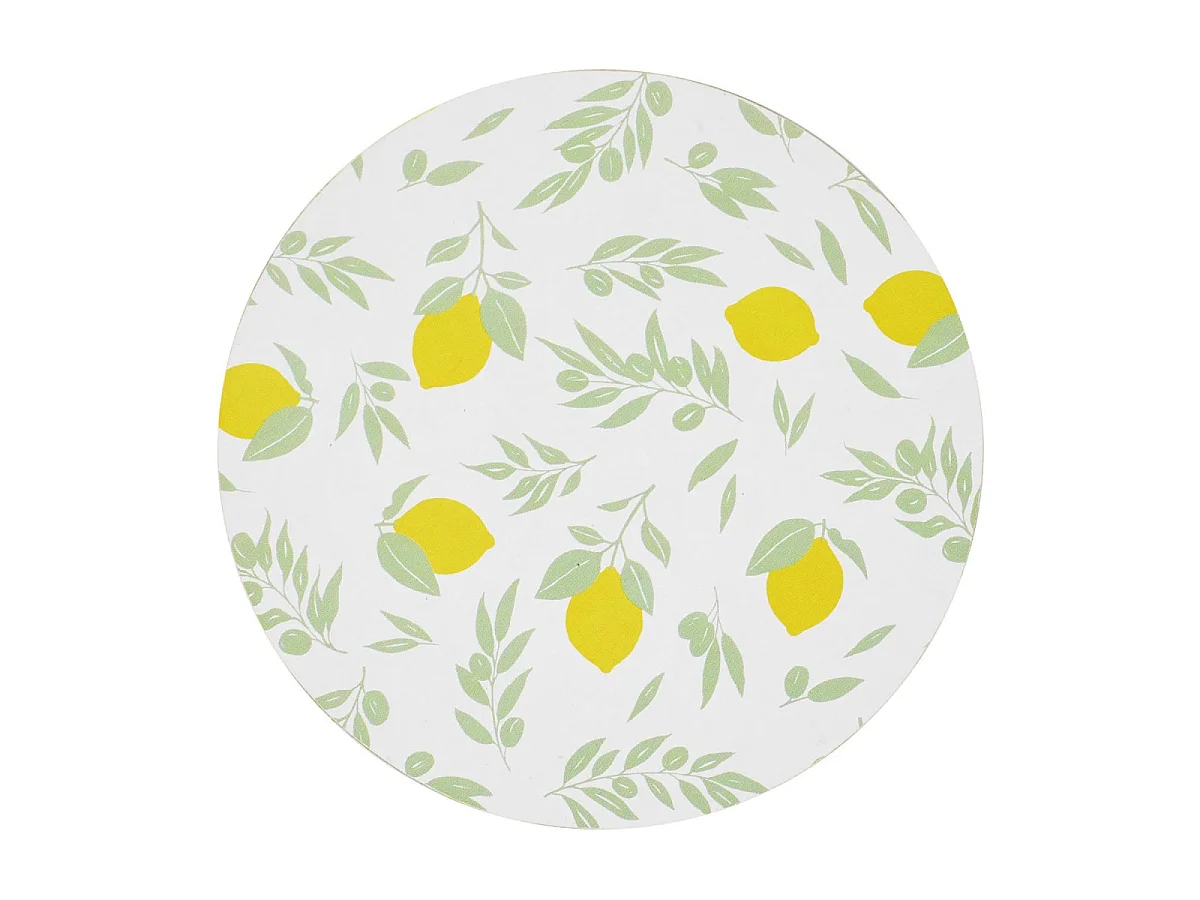 Lot de 4 Dessous de Verre "Bain de Soleil" 10cm Vert & Jaune