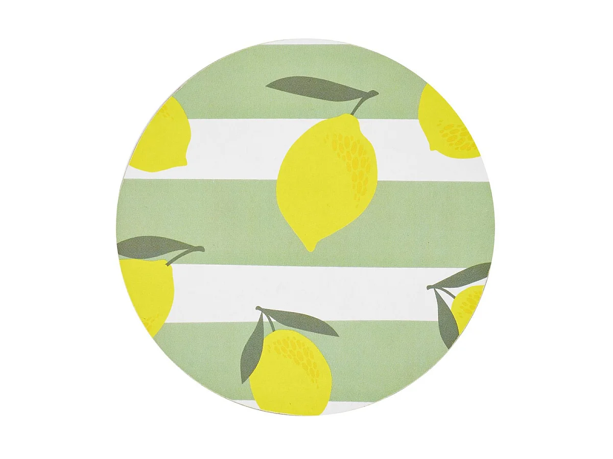 Lot de 4 Dessous de Verre "Bain de Soleil" 10cm Vert & Jaune