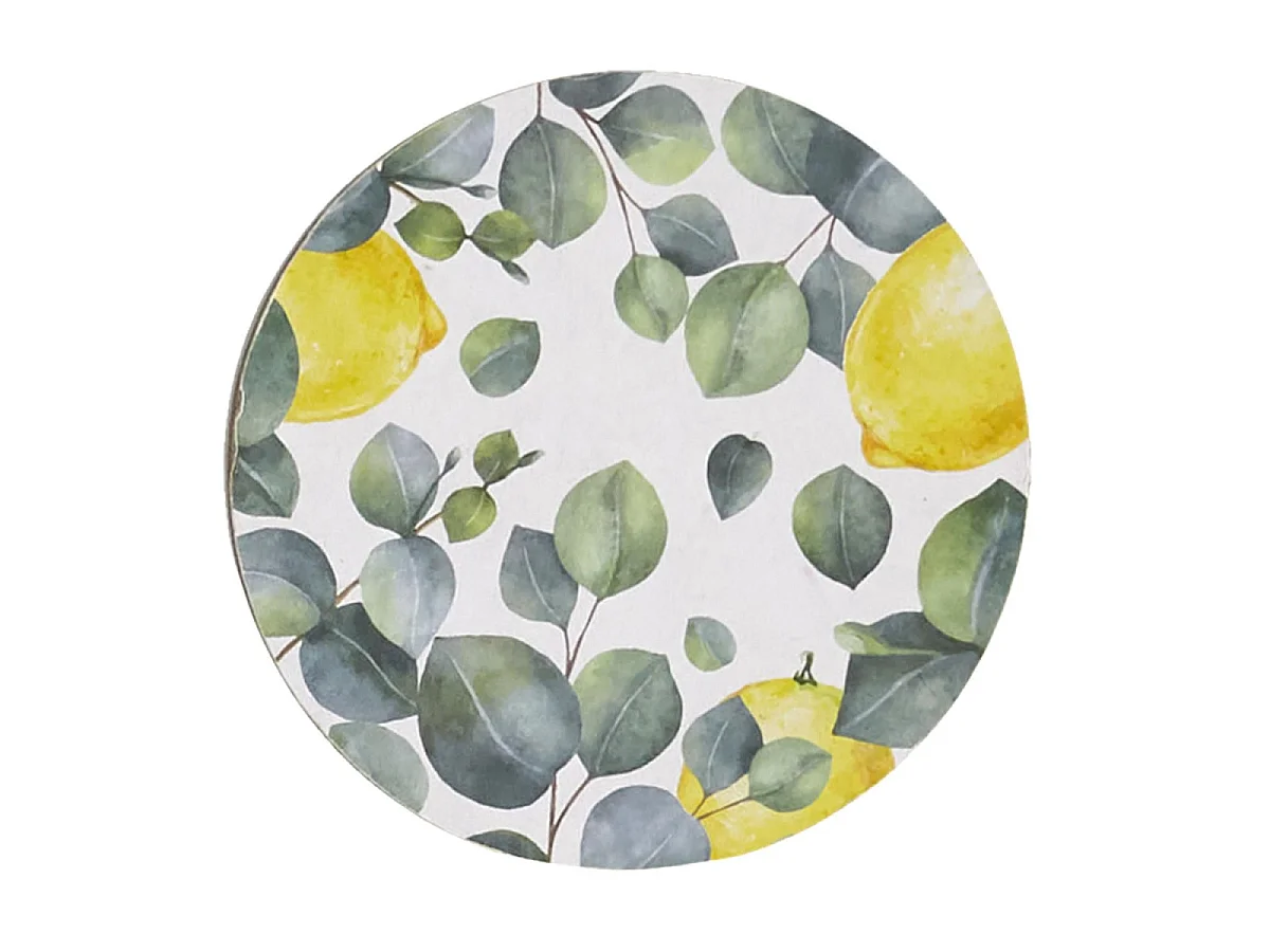 Lot de 4 Dessous de Verre "Bain de Soleil" 10cm Vert & Jaune
