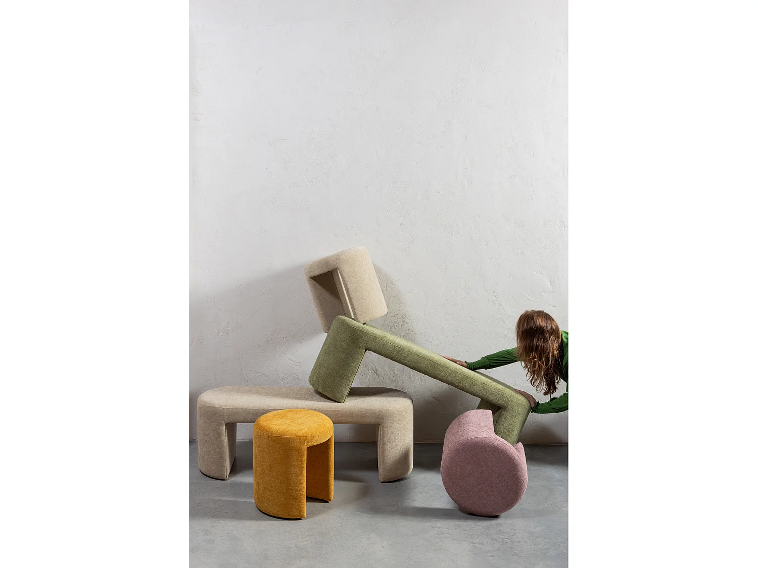 Banc 2 places en chenille JACOB
