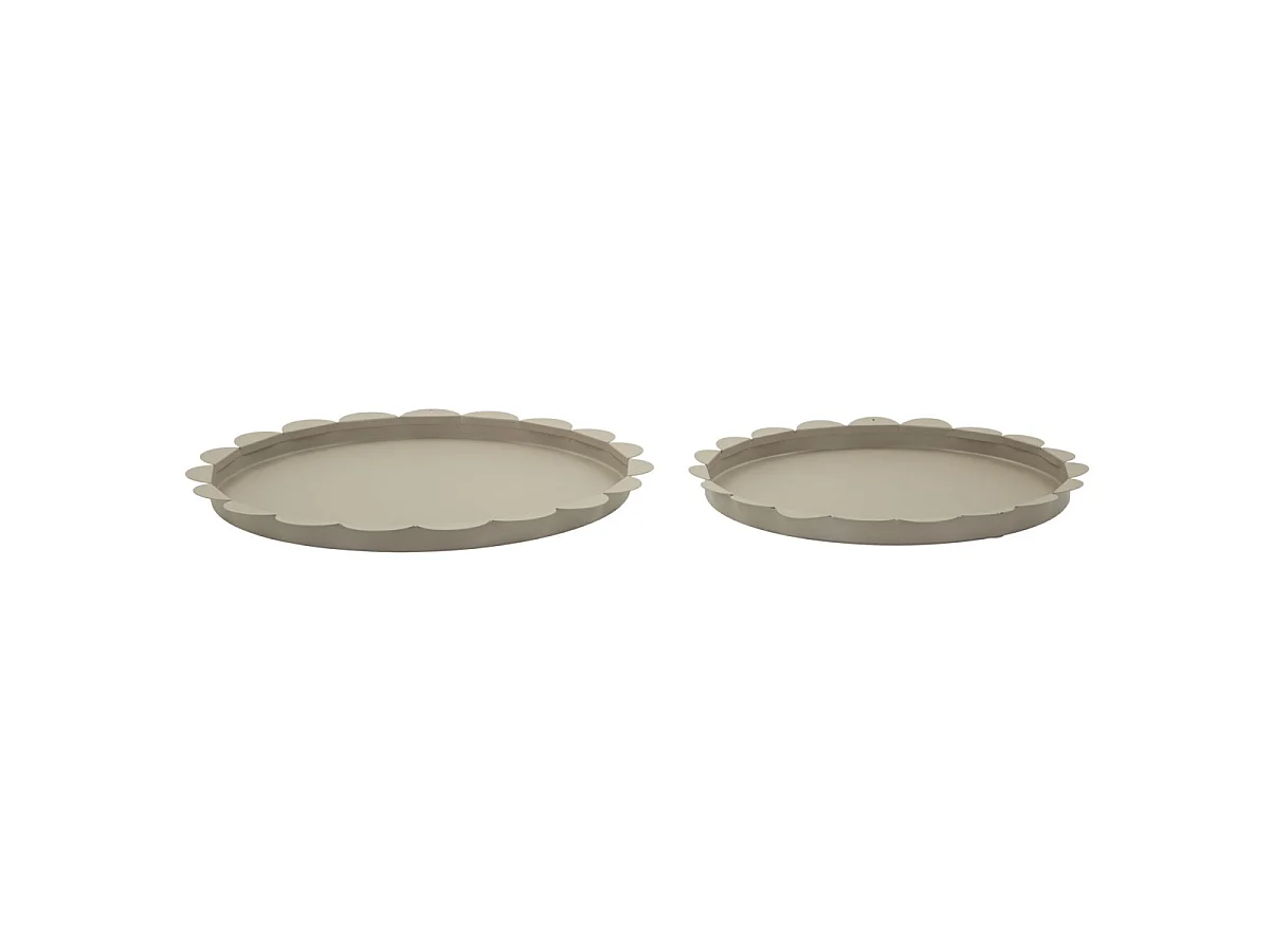 Lot de 2 Plateaux Déco "Saturn" 33cm Taupe