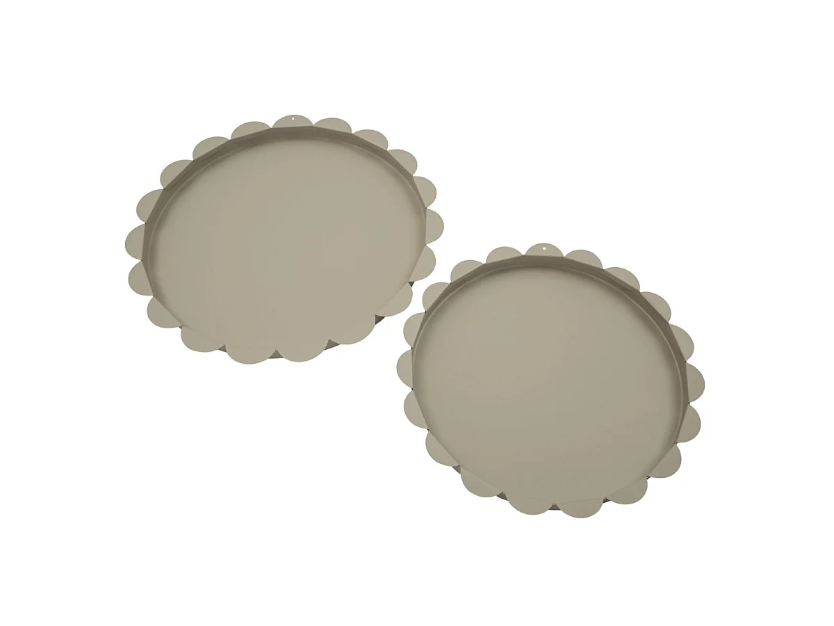Lot de 2 Plateaux Déco "Saturn" 33cm Taupe