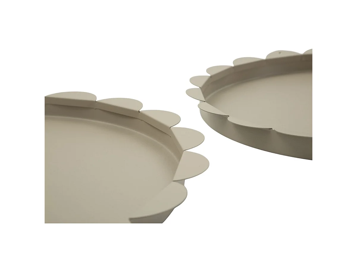 Lot de 2 Plateaux Déco "Saturn" 33cm Taupe