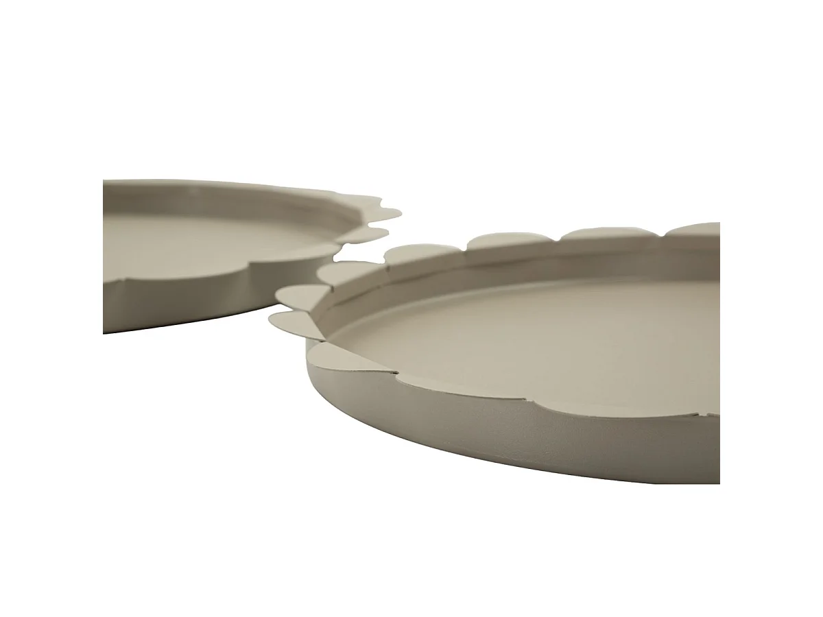 Lot de 2 Plateaux Déco "Saturn" 33cm Taupe
