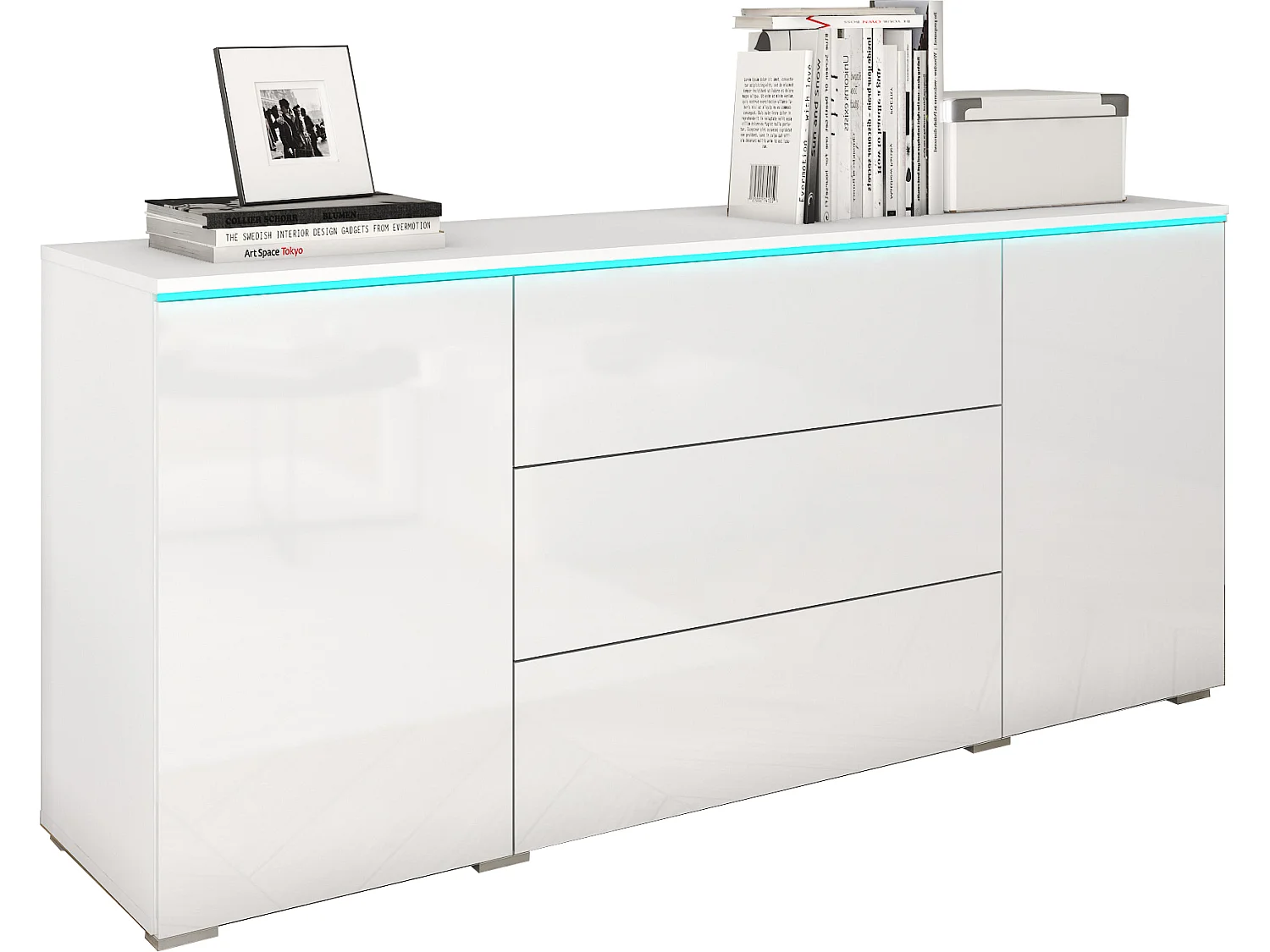 Commode MINIO go for itVEVE 150 cm, Blanc mat / Blanc brillant