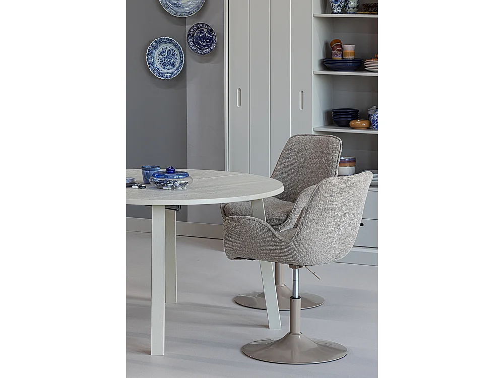 Table à manger rond extensible en bois de chêne JANNE