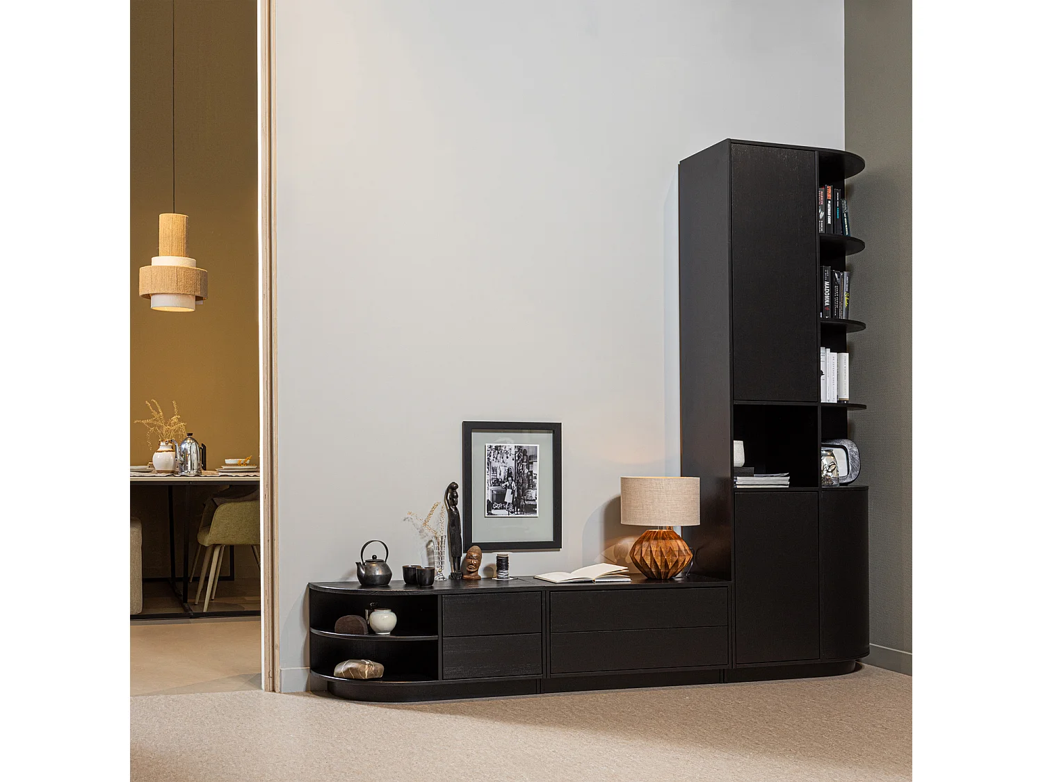 Armoire de rangement rond droit en pin FINCA