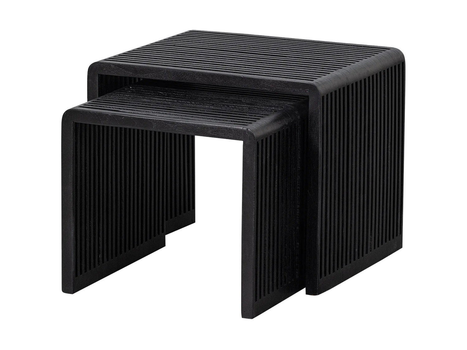 Lot de 2 tables d'appoint en bois de teck recyclé WILLA