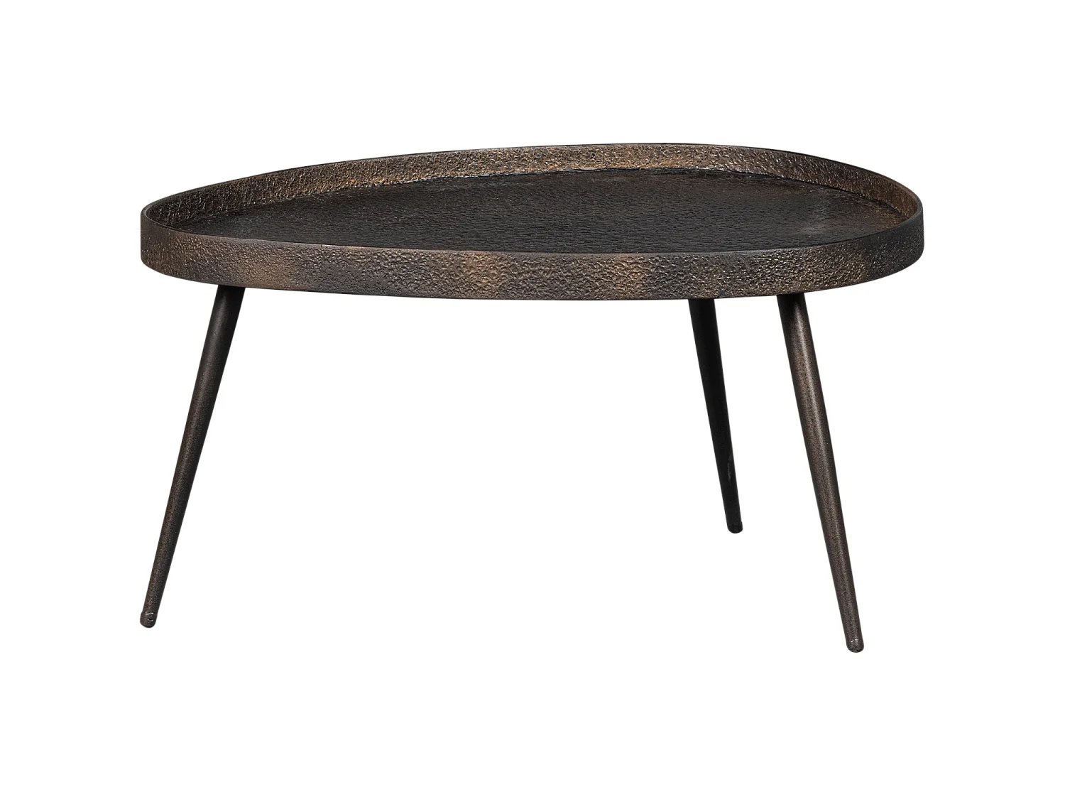 Lot de 2 table d'appoint revêtement en métal CRUDE