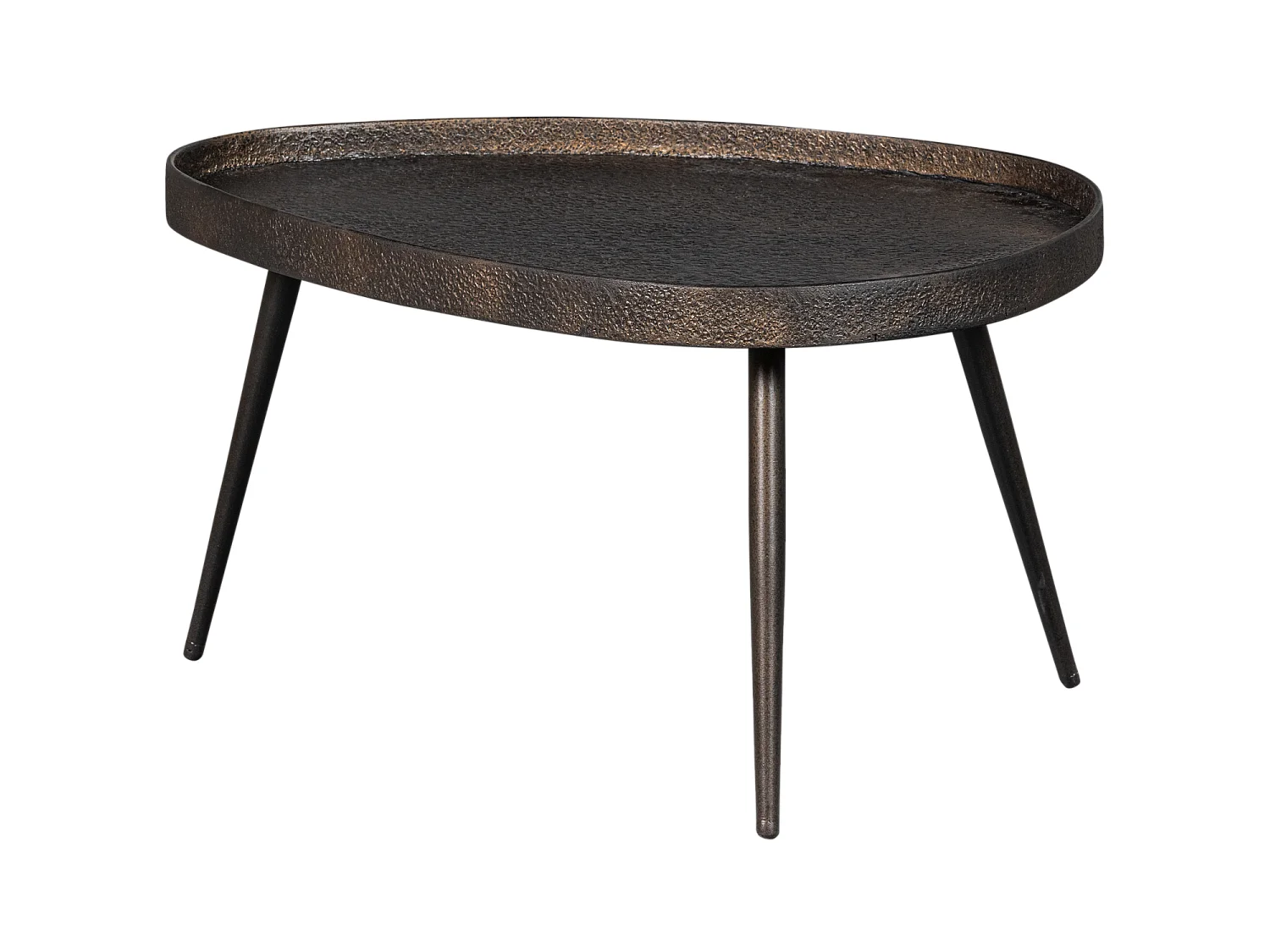 Lot de 2 table d'appoint revêtement en métal CRUDE