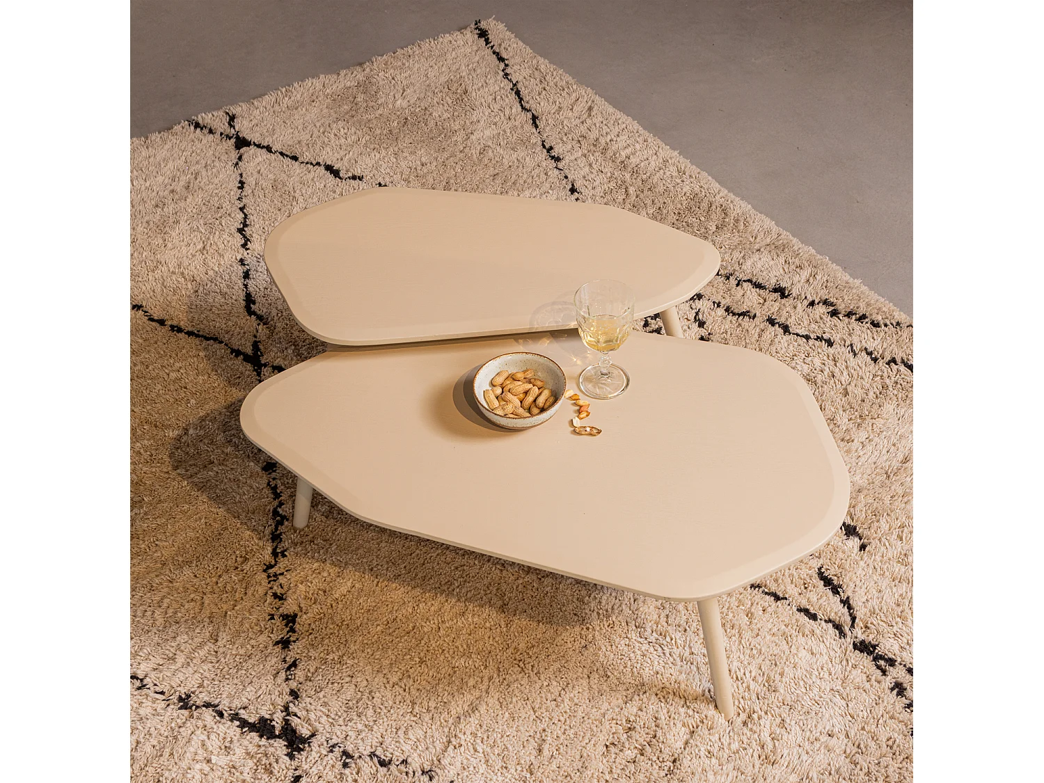 Lot de 2 tables d'appoint en mdf DAVINA