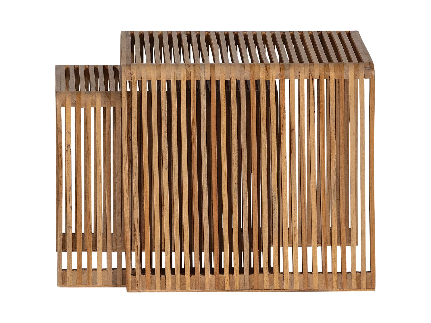 Lot de 2 table d'appoint en teck recyclé JASMIJN