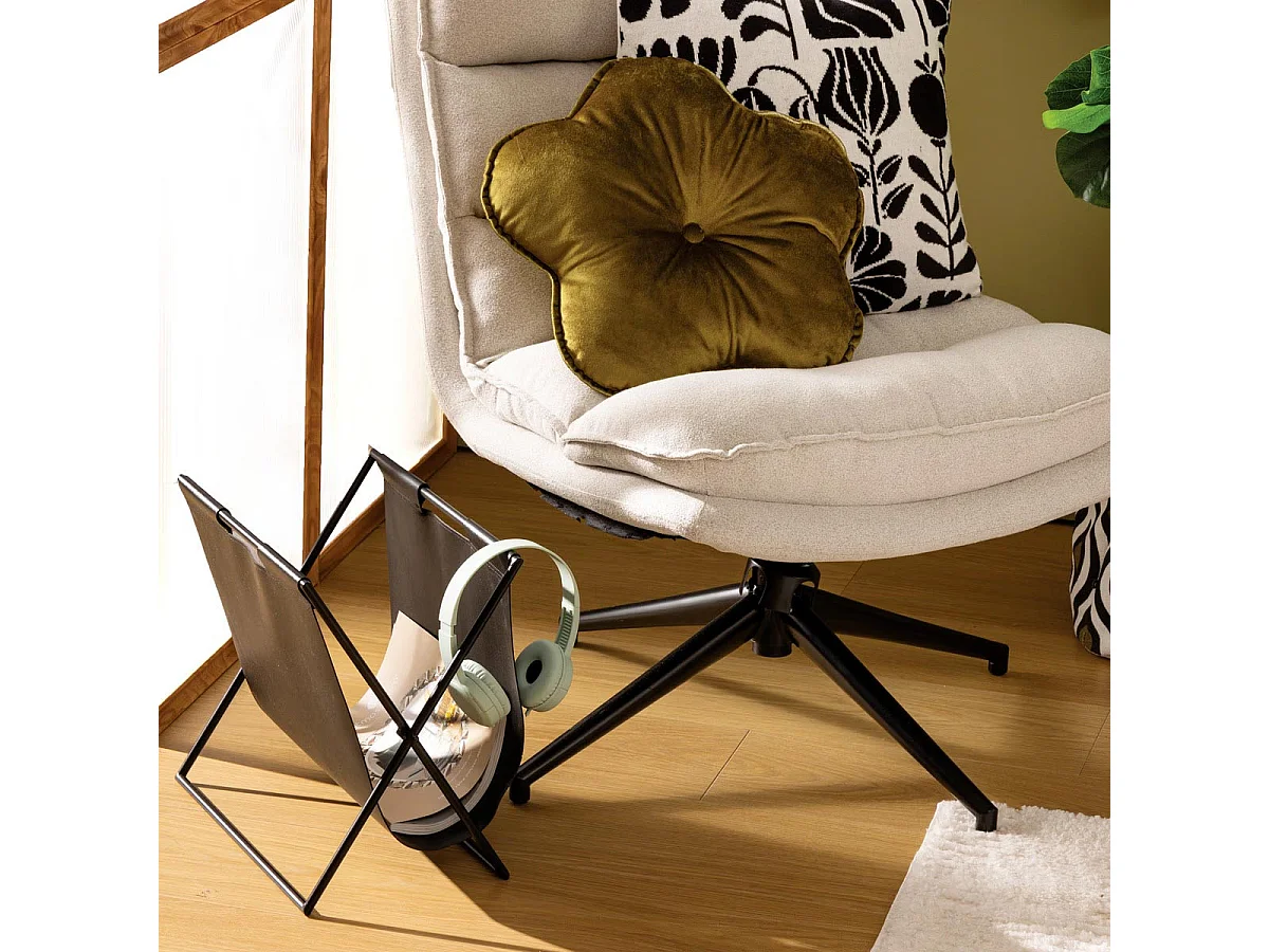 Porte-Revues Design "Twisted Lime" 37cm Noir