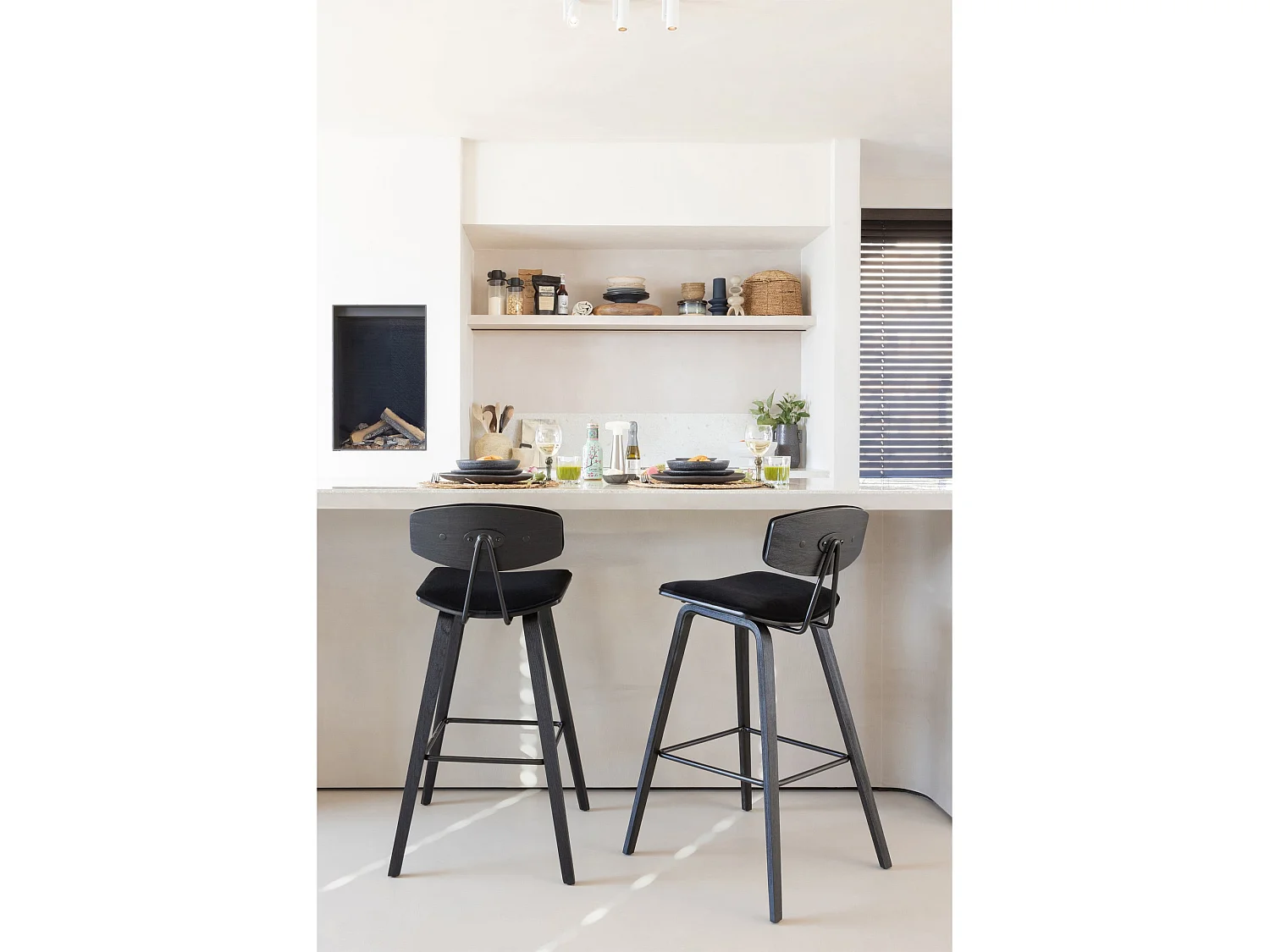 Tabourets de bar en velours SENN
