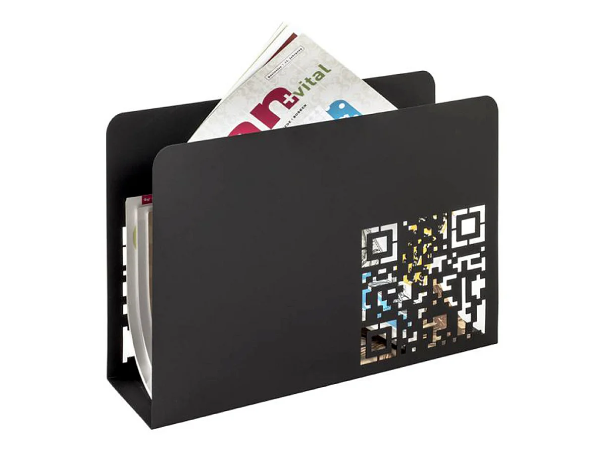 Porte-Revues en Métal "QR Code" 35cm Noir