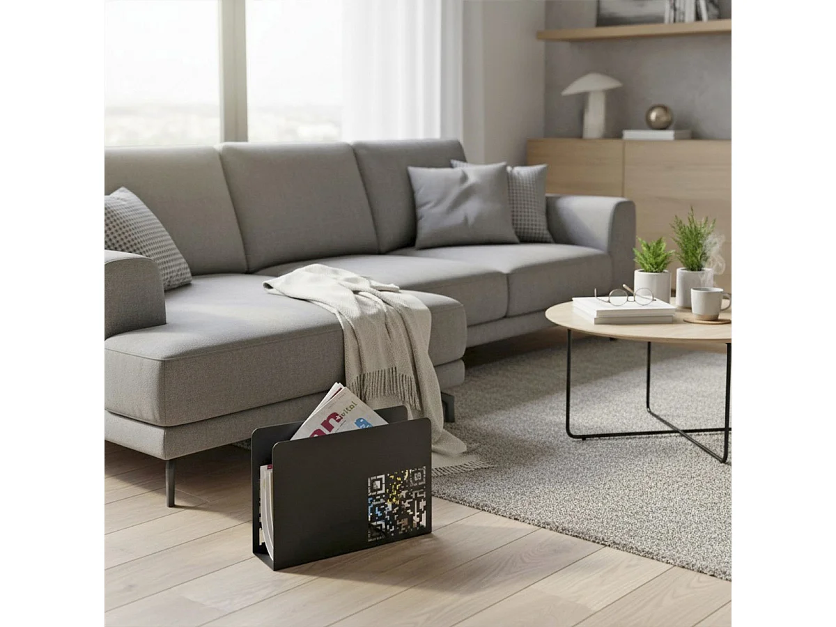 Porte-Revues en Métal "QR Code" 35cm Noir