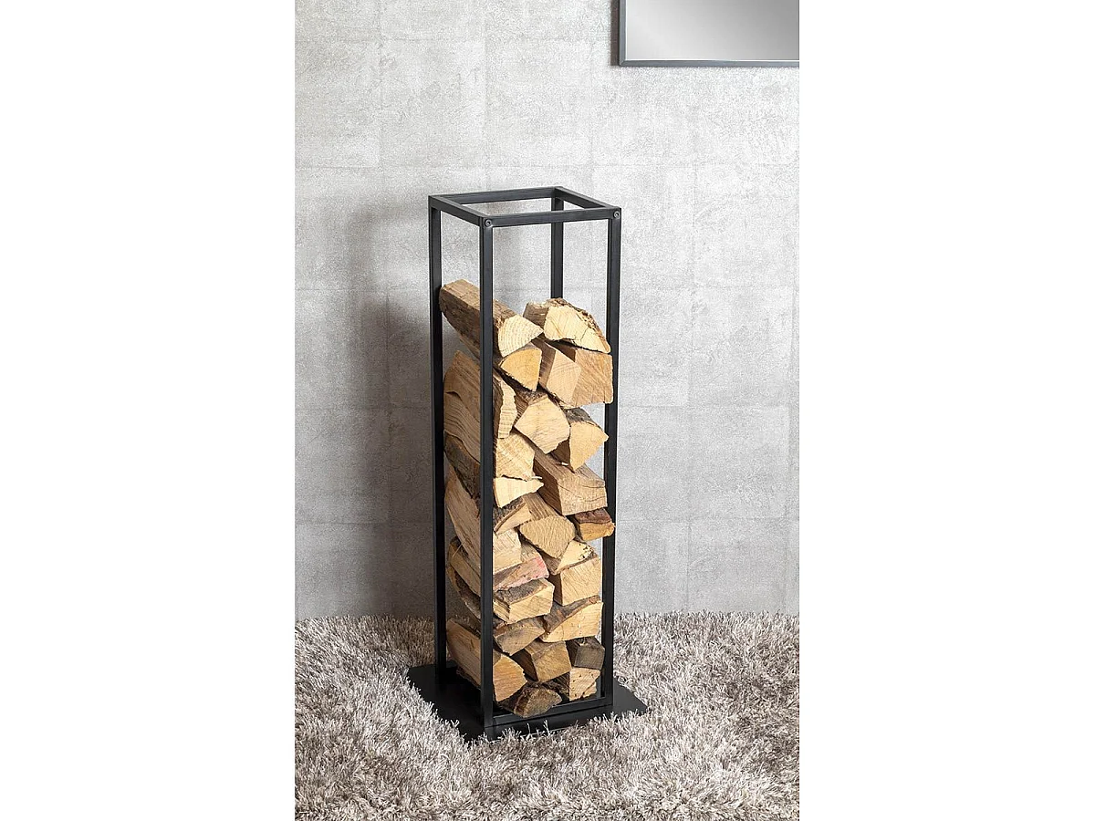 Range-Bûches Métal "Gordon" 85cm Noir
