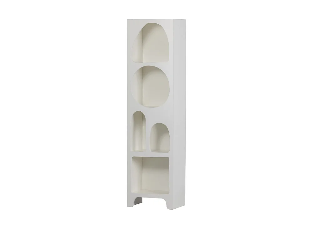 Caz - Colonne de rangement en bois 5 niches H180cm - Blanc