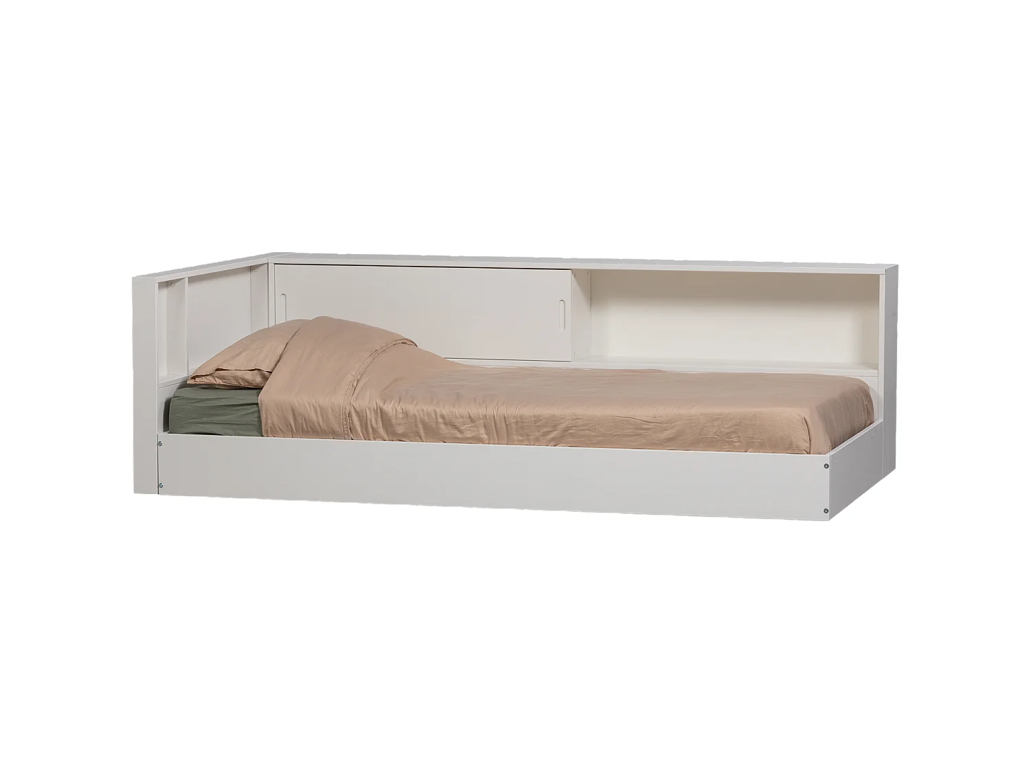 Lit banquette d'angle droite avec rangement CARTER