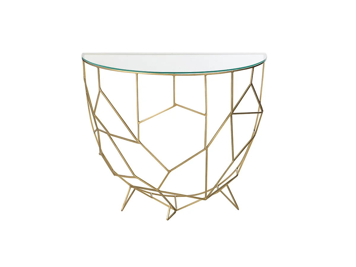 Console Design en Verre "Moza" 90cm Or