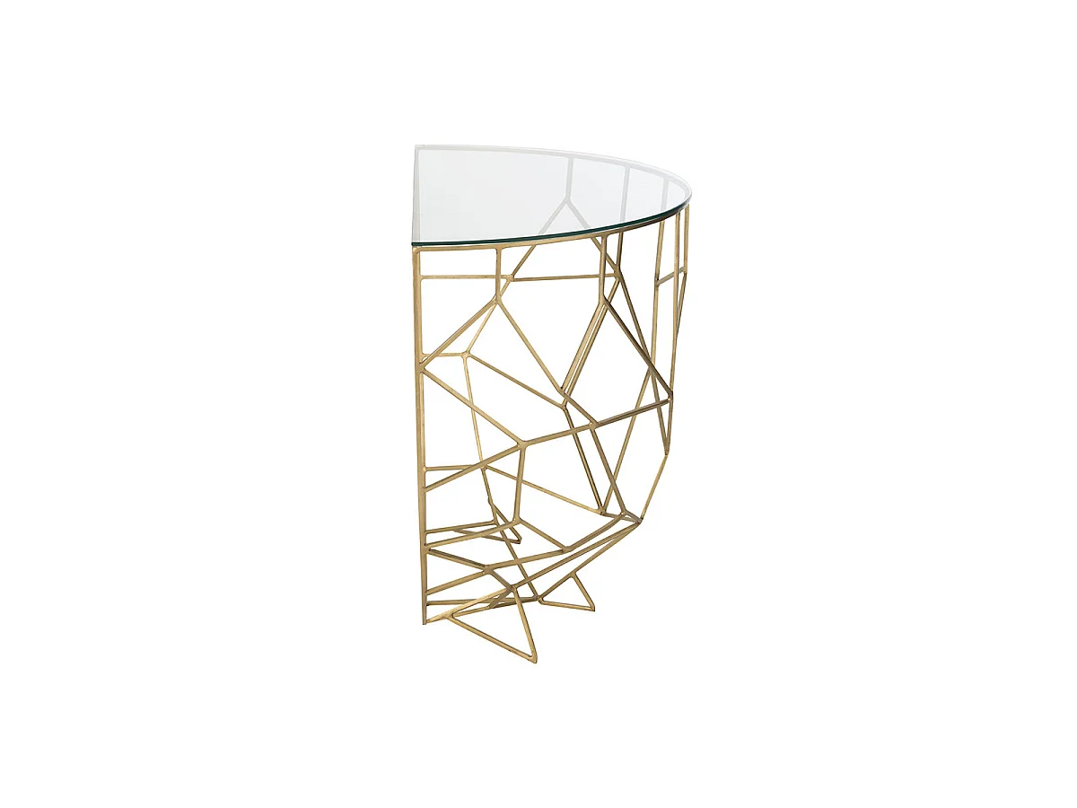 Console Design en Verre "Moza" 90cm Or