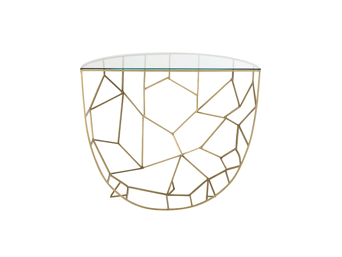 Console Design en Verre "Moza" 90cm Or
