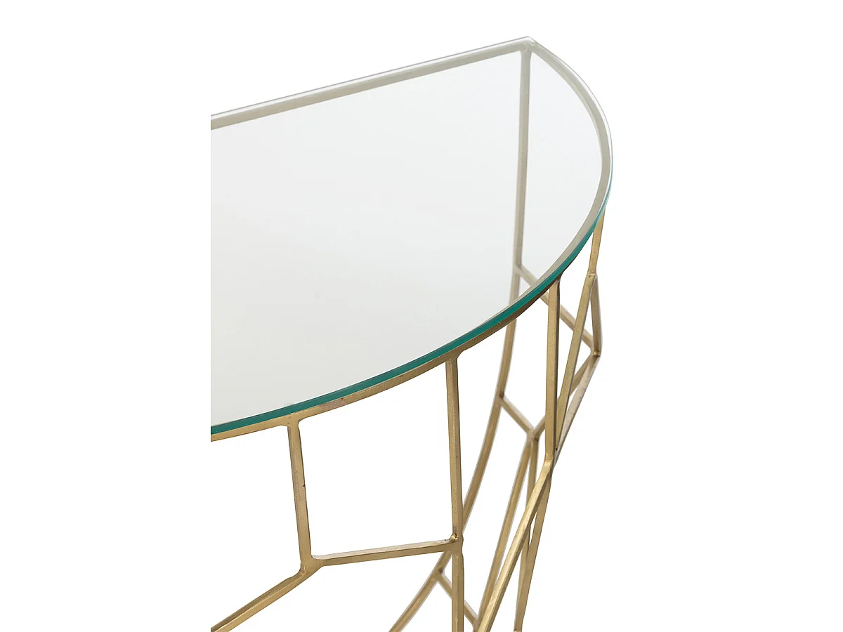 Console Design en Verre "Moza" 90cm Or