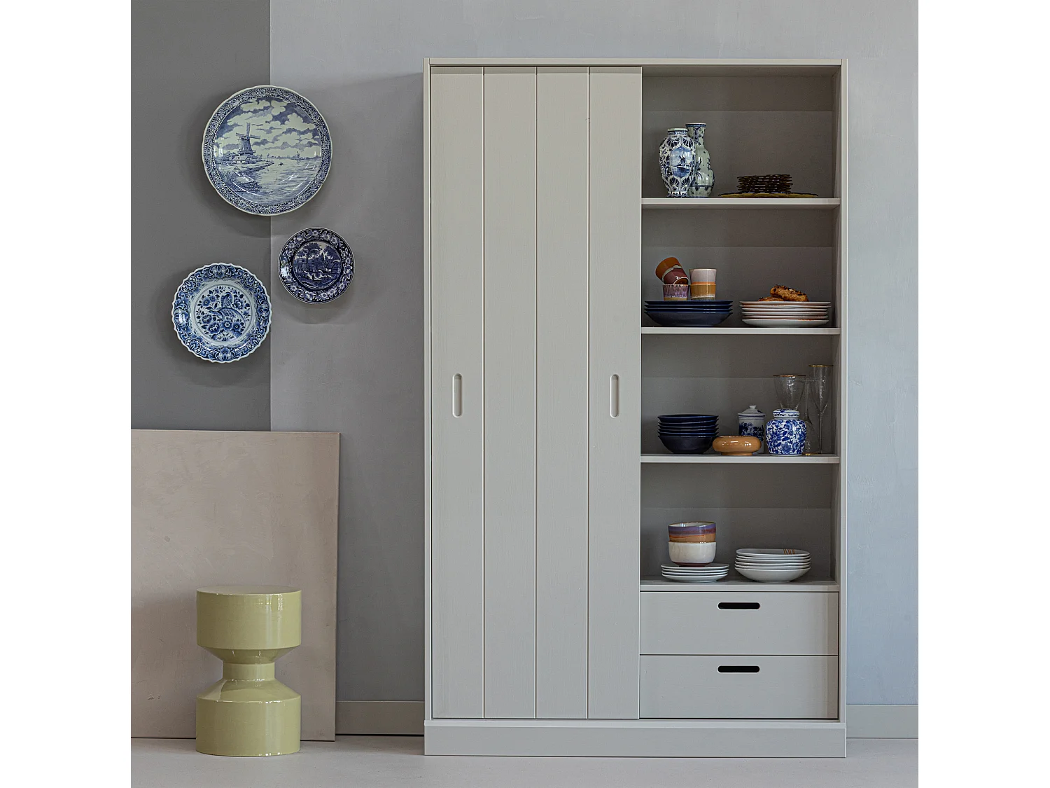 Armoire 1 porte coulissante en pin MILA