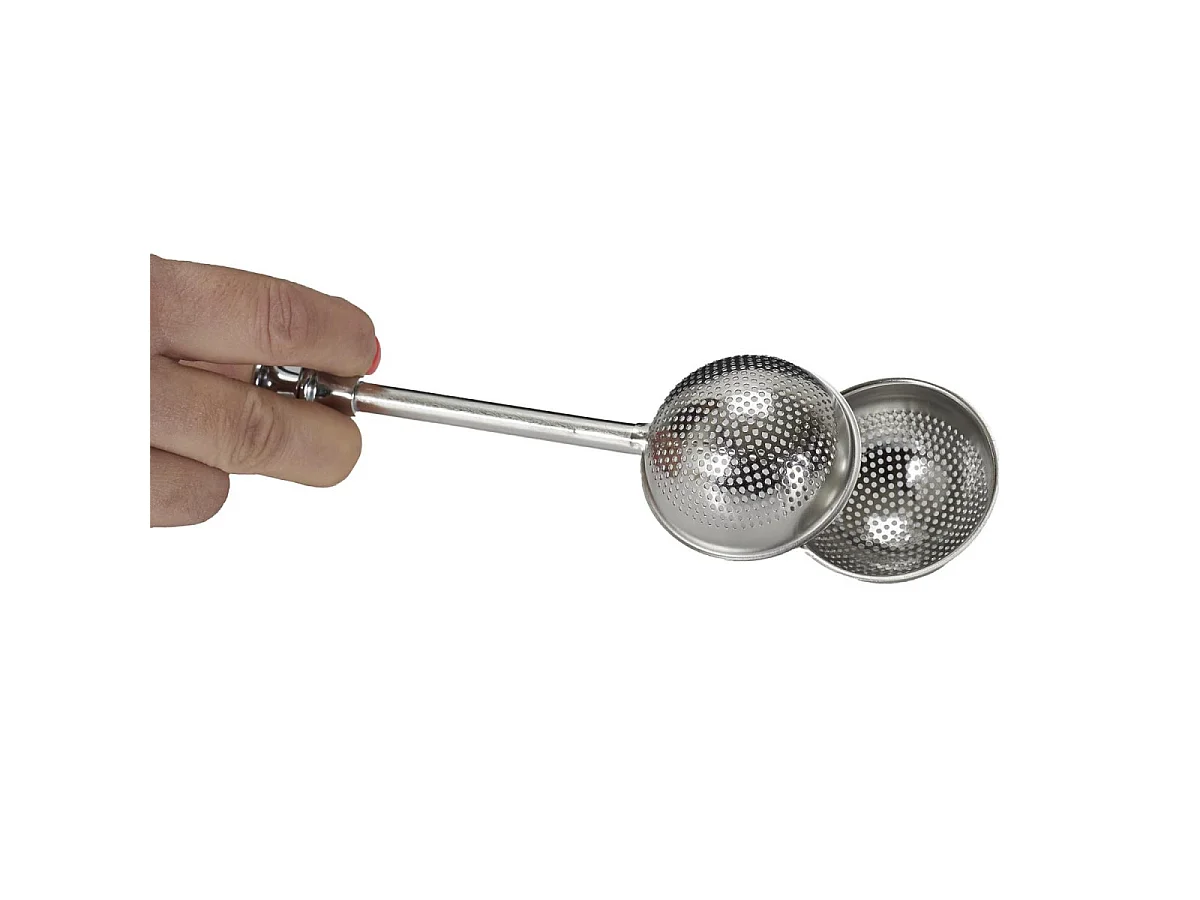 Boule à Thé à Piston "Inox" 18cm Argent