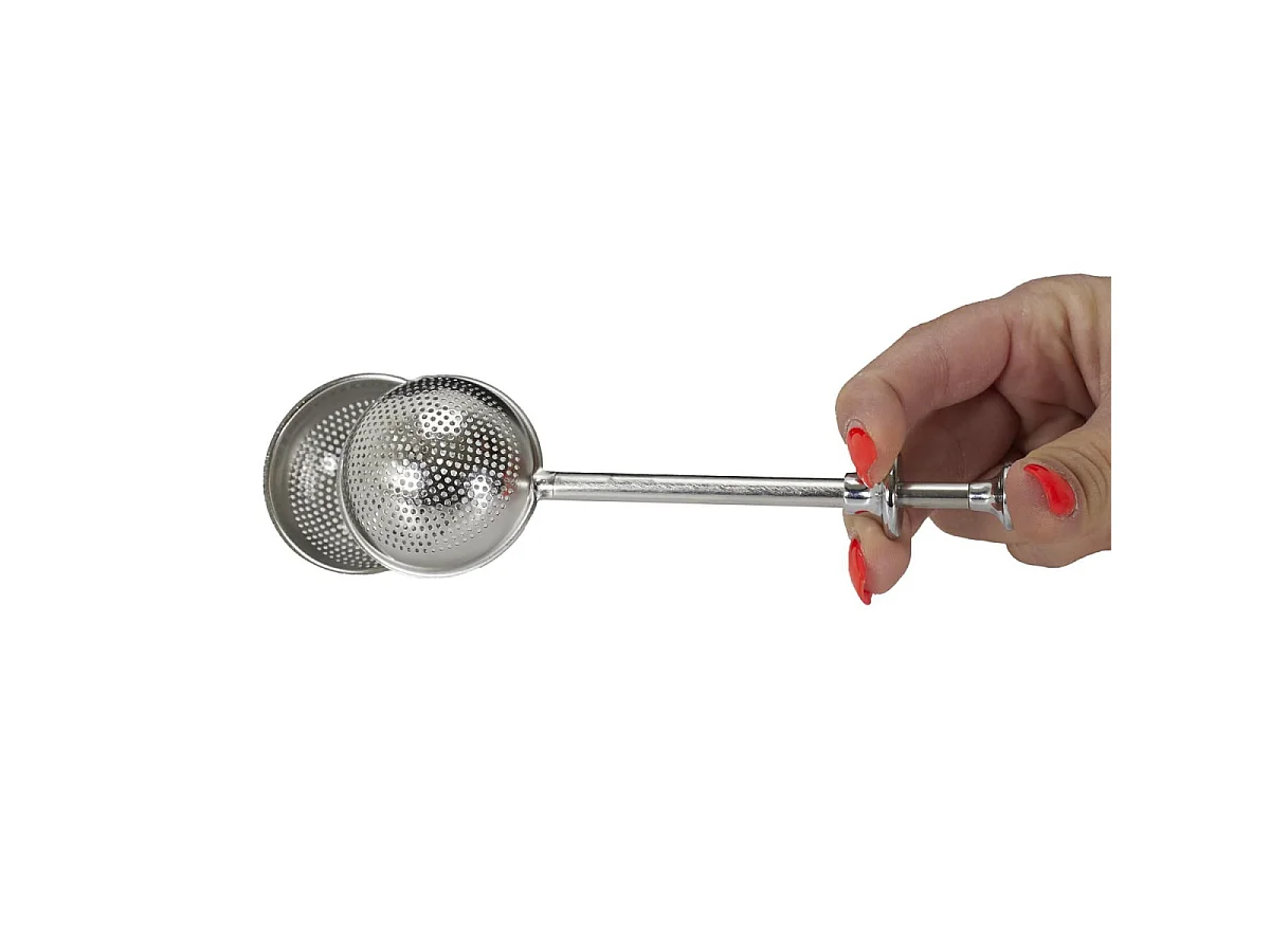 Boule à Thé à Piston "Inox" 18cm Argent