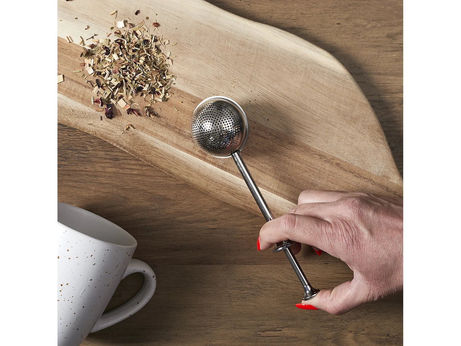 Boule à thé - COOK CONCEPT - Ouverture à piston - Argent