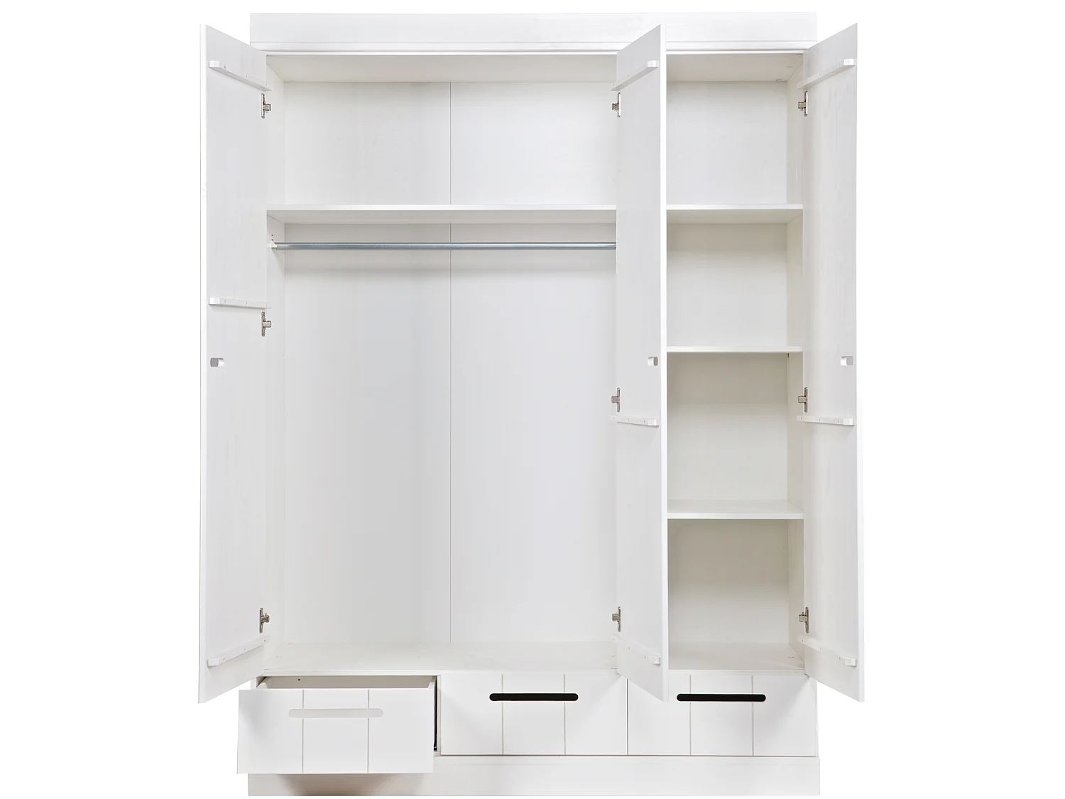 Armoire 3 portes et 3 tiroirs en pin CONNECT
