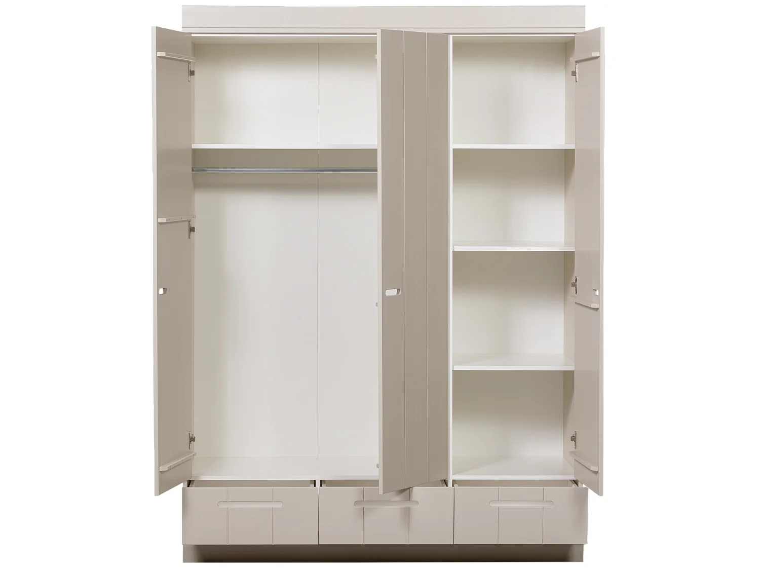 Armoire 3 portes avec tiroir en pin CONNECT