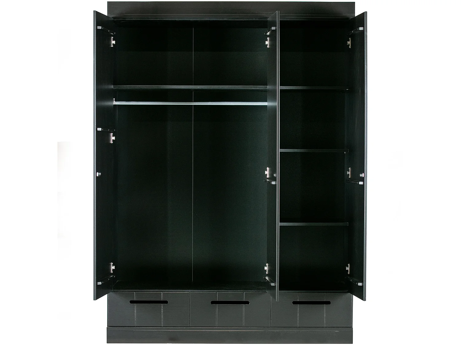 Armoire 3 portes et 3 tiroirs en pin CONNECT