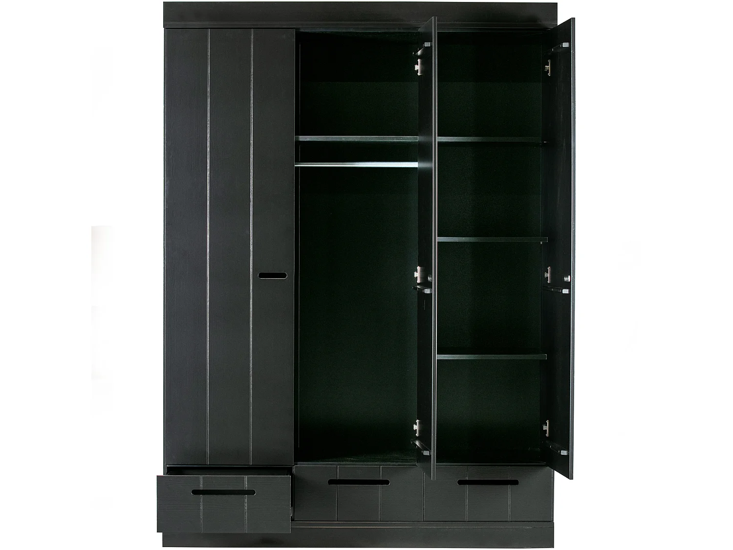 Armoire 3 portes et 3 tiroirs en pin CONNECT