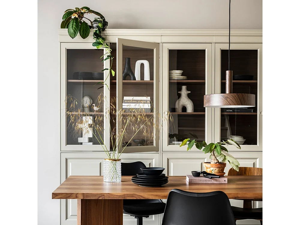 Vitrine 4 portes en pin CHOW