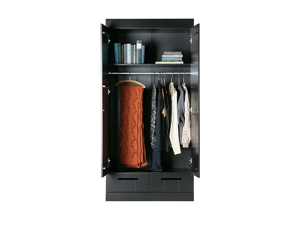 Armoire 2 portes et 2 tiroirs en pin CONNECT
