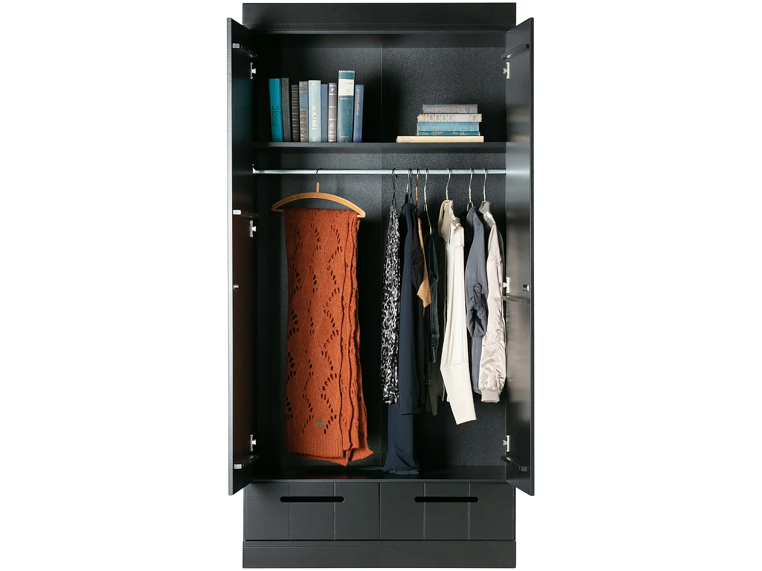Armoire 2 portes et 2 tiroirs en pin CONNECT