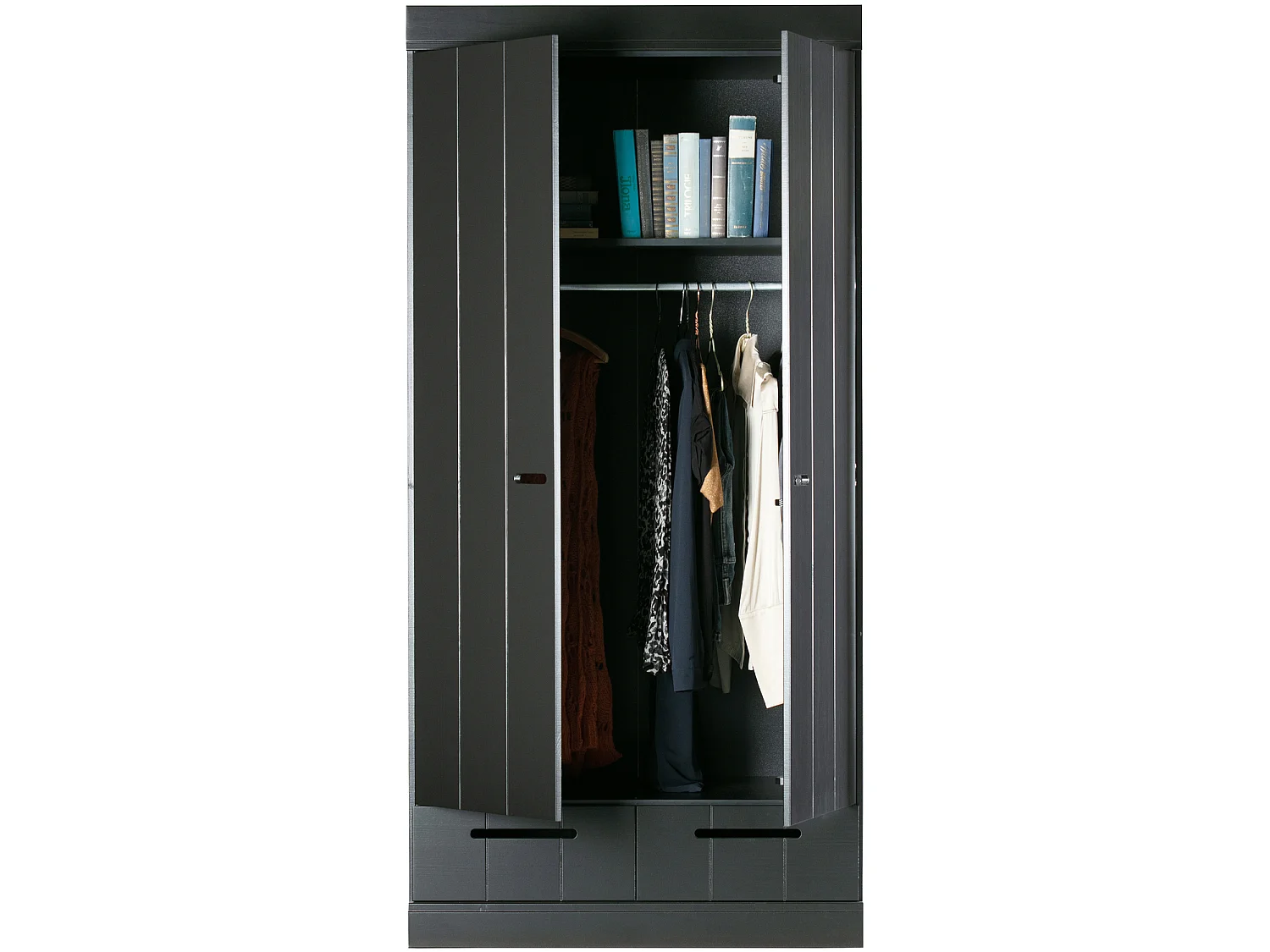 Armoire 2 portes et 2 tiroirs en pin CONNECT