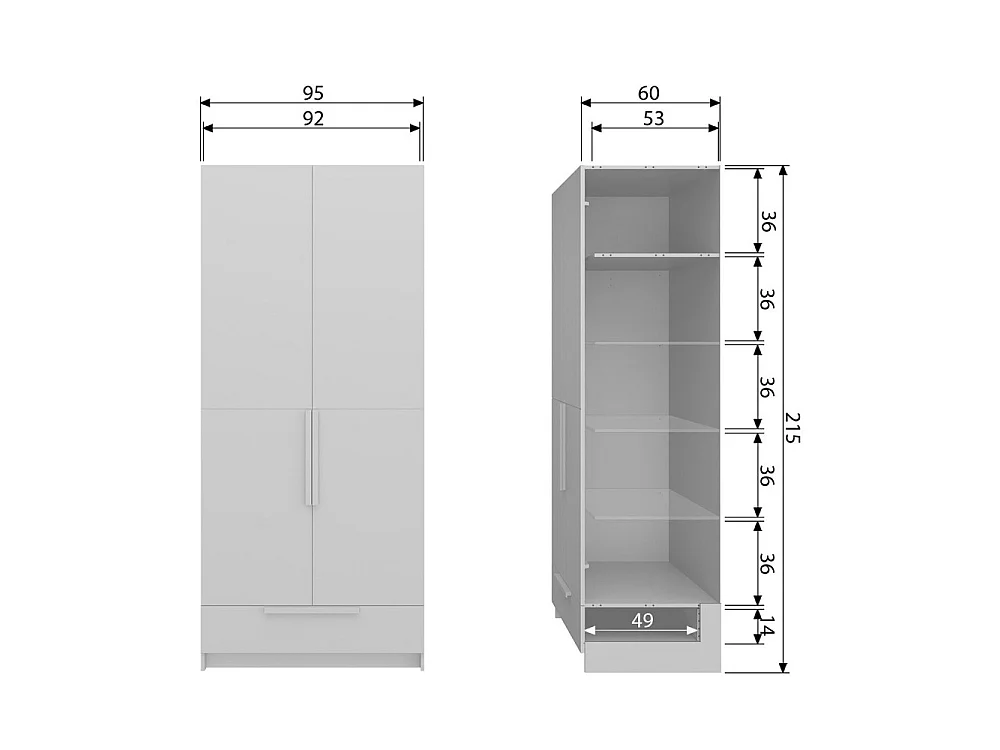Armoire 2 portes et 1 tiroir en pin PURE